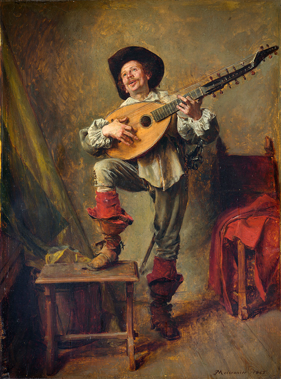Soldier Playing a Theorbo